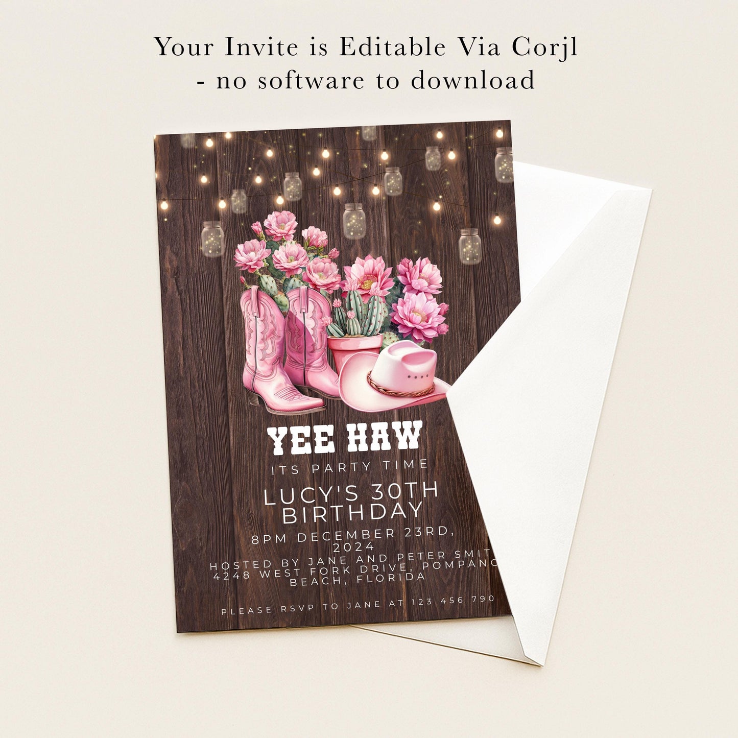The image is a birthday invitation for a 30th birthday party.