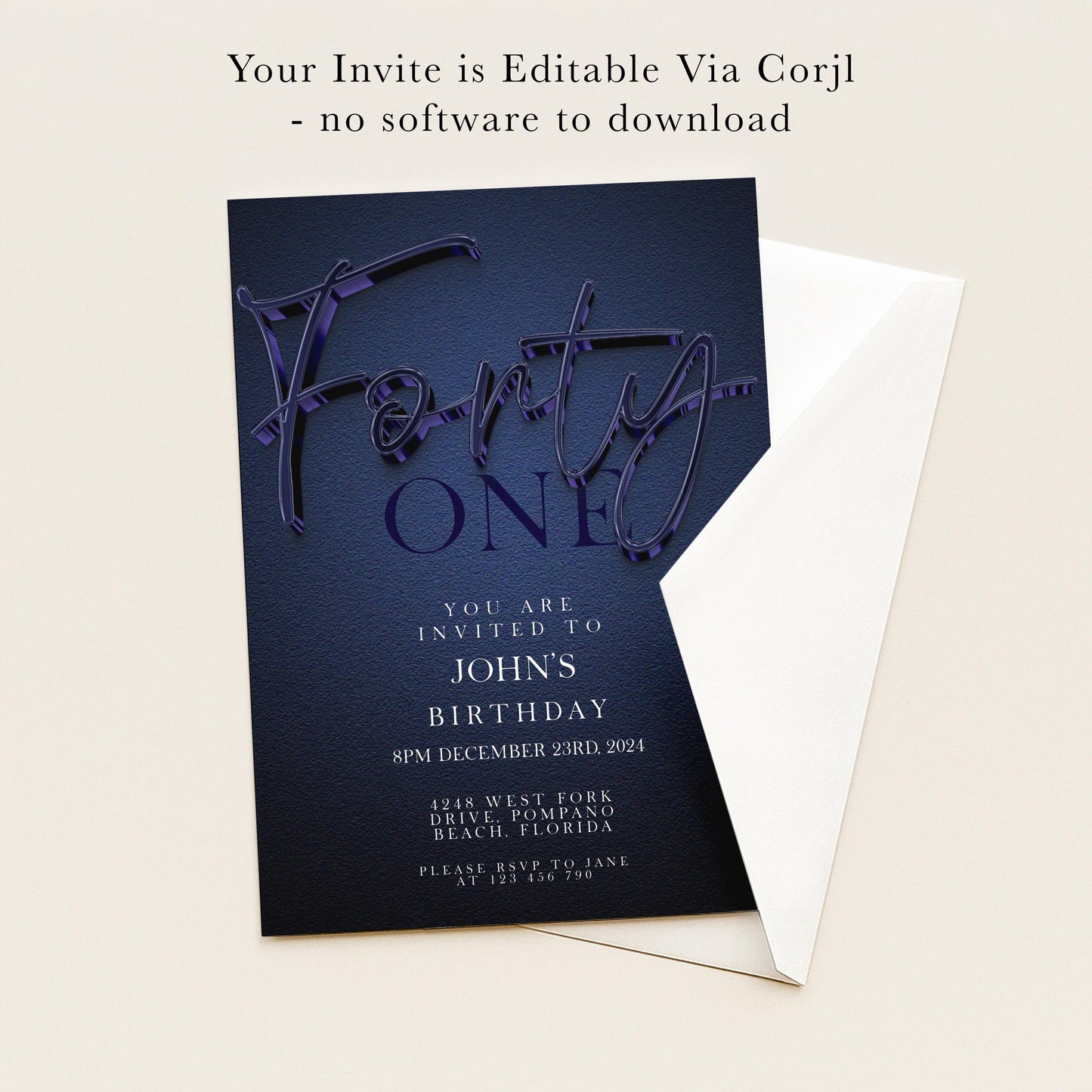 The image is a birthday invitation for John's birthday party.