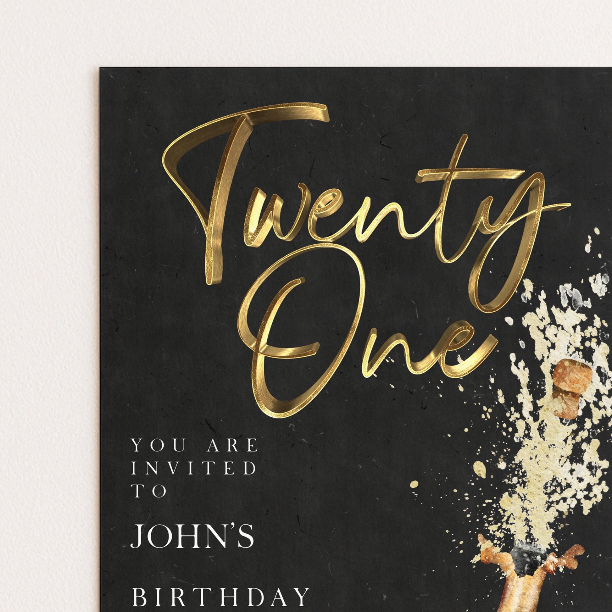 The image is a birthday invitation for John's one, with the text "You are invited to John's birthday" prominently displayed.