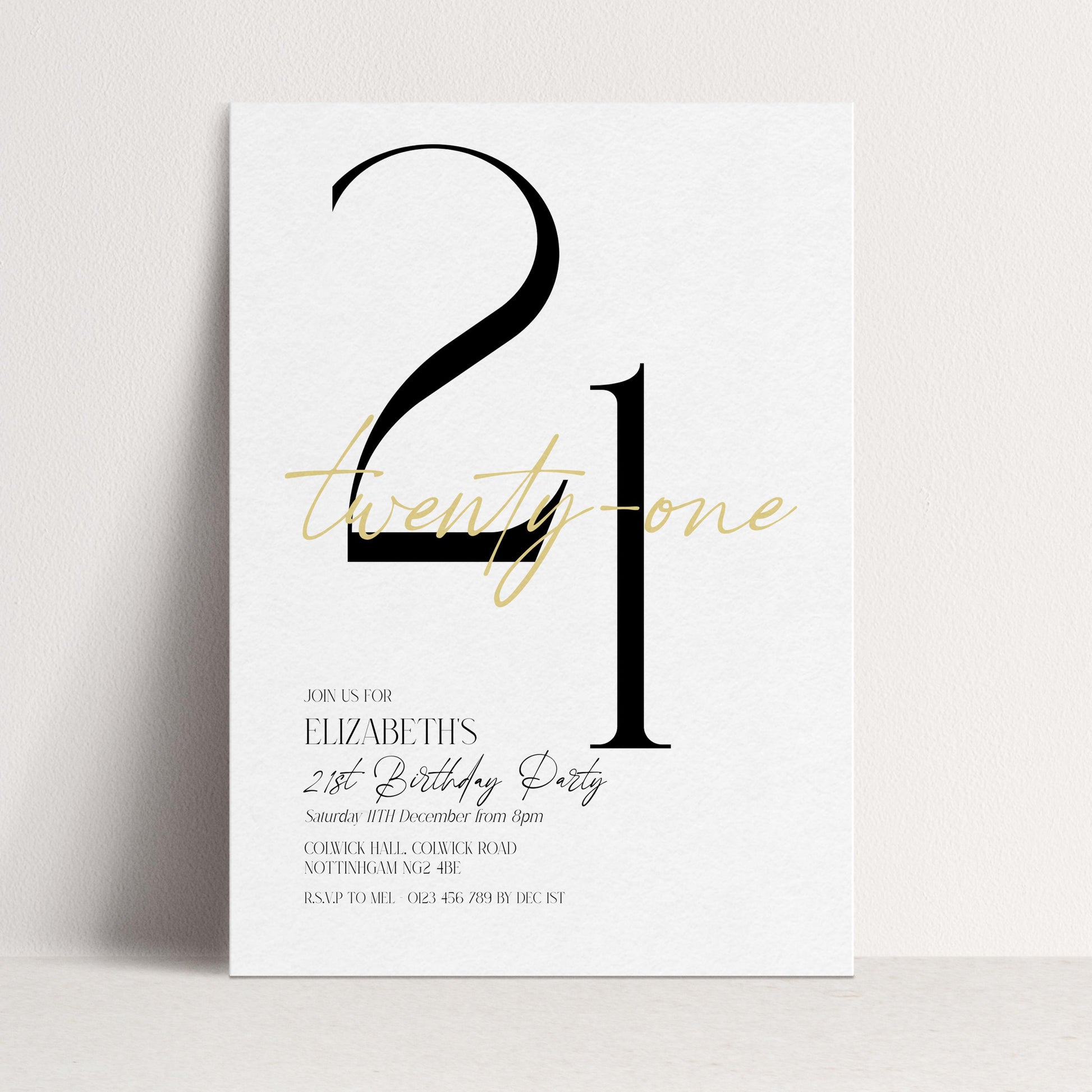21st Birthday Invitation Woman, White Gold 21st Party Invite, Elegant Milestone Birthday Invite, Editable Corjl Template