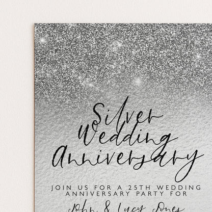 25th Anniversary Invitation 25th Wedding Anniversary Editable Invitation Template Silver Wedding Party Instant Download Printable