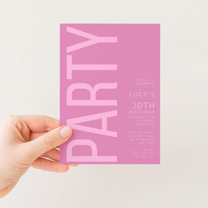 30th Birthday Invitation, Editable Pink Party Invite, Women's Adult Invitation Template, Thirty Birthday Printable Template for Her