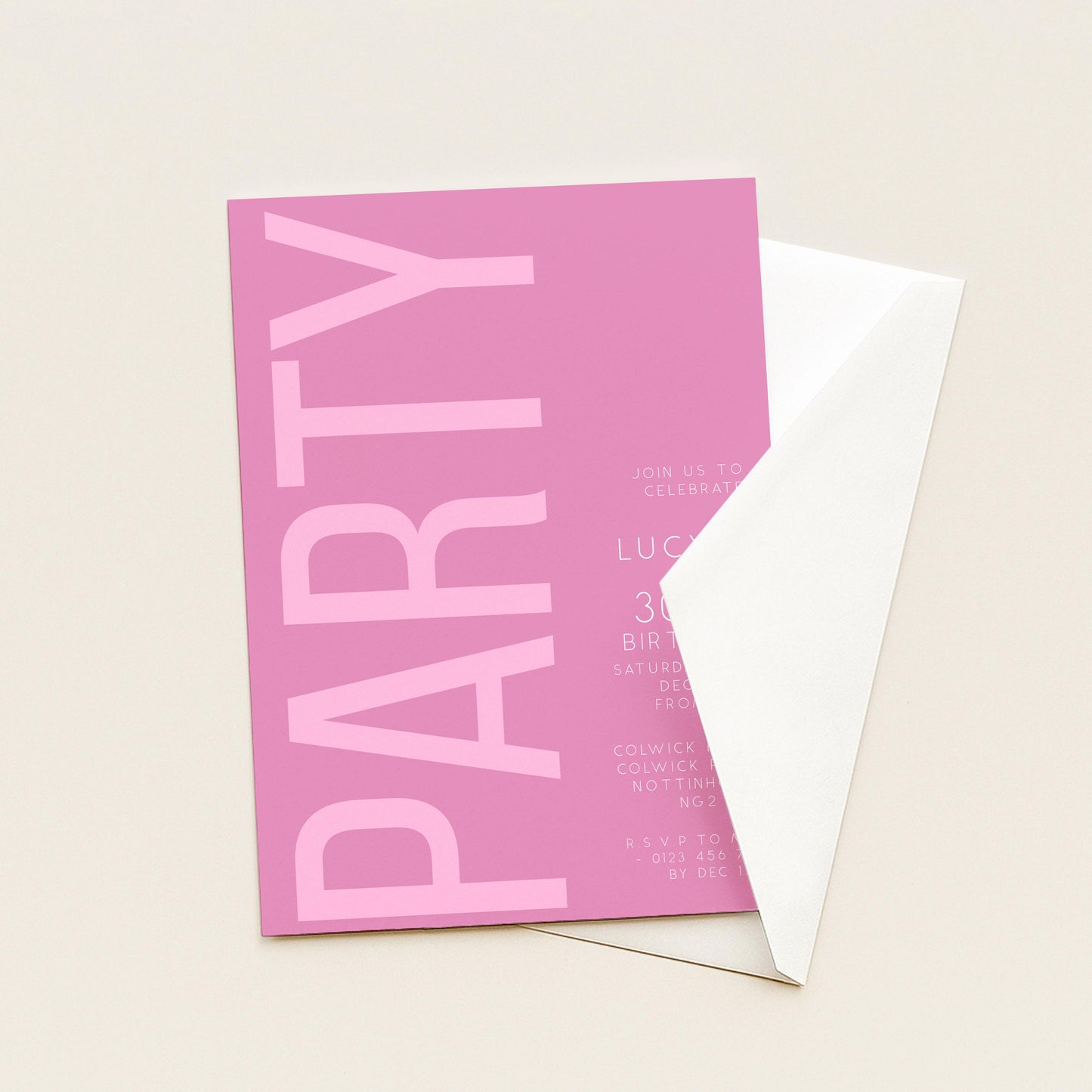 30th Birthday Invitation, Editable Pink Party Invite, Women's Adult Invitation Template, Thirty Birthday Printable Template for Her