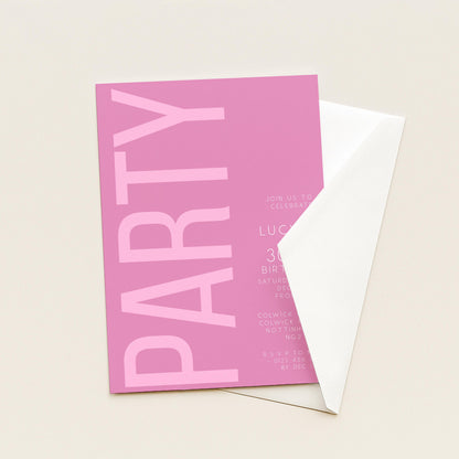 30th Birthday Invitation, Editable Pink Party Invite, Women's Adult Invitation Template, Thirty Birthday Printable Template for Her