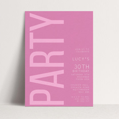 30th Birthday Invitation, Editable Pink Party Invite, Women's Adult Invitation Template, Thirty Birthday Printable Template for Her