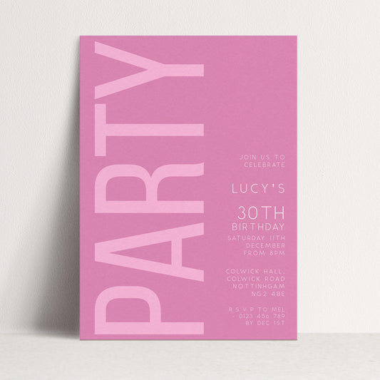 30th Birthday Invitation, Editable Pink Party Invite, Women's Adult Invitation Template, Thirty Birthday Printable Template for Her