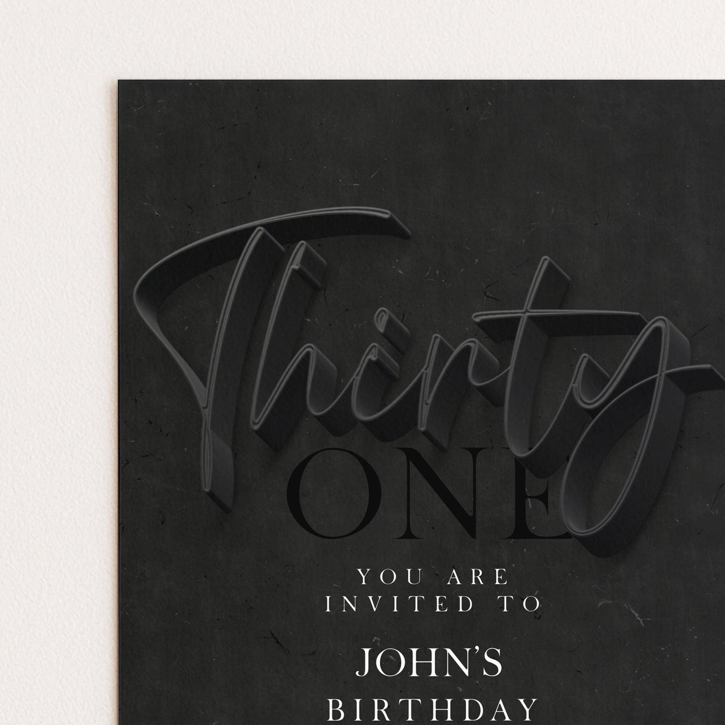 31st Birthday Invitation Editable 31st invite Black invitation Simple Elegant For Him or Her Instant Download Printable SE19
