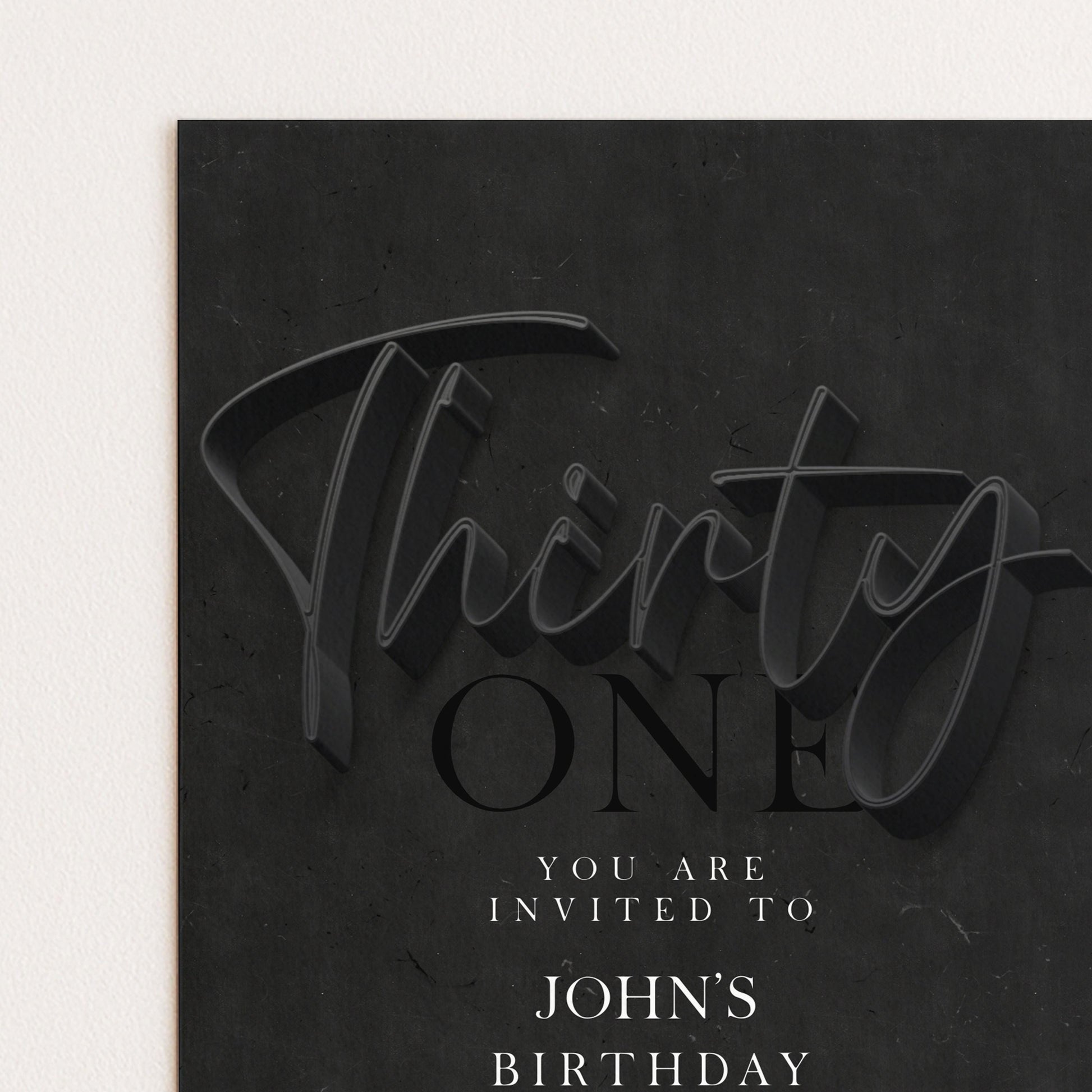 31st Birthday Invitation Editable 31st invite Black invitation Simple Elegant For Him or Her Instant Download Printable SE19