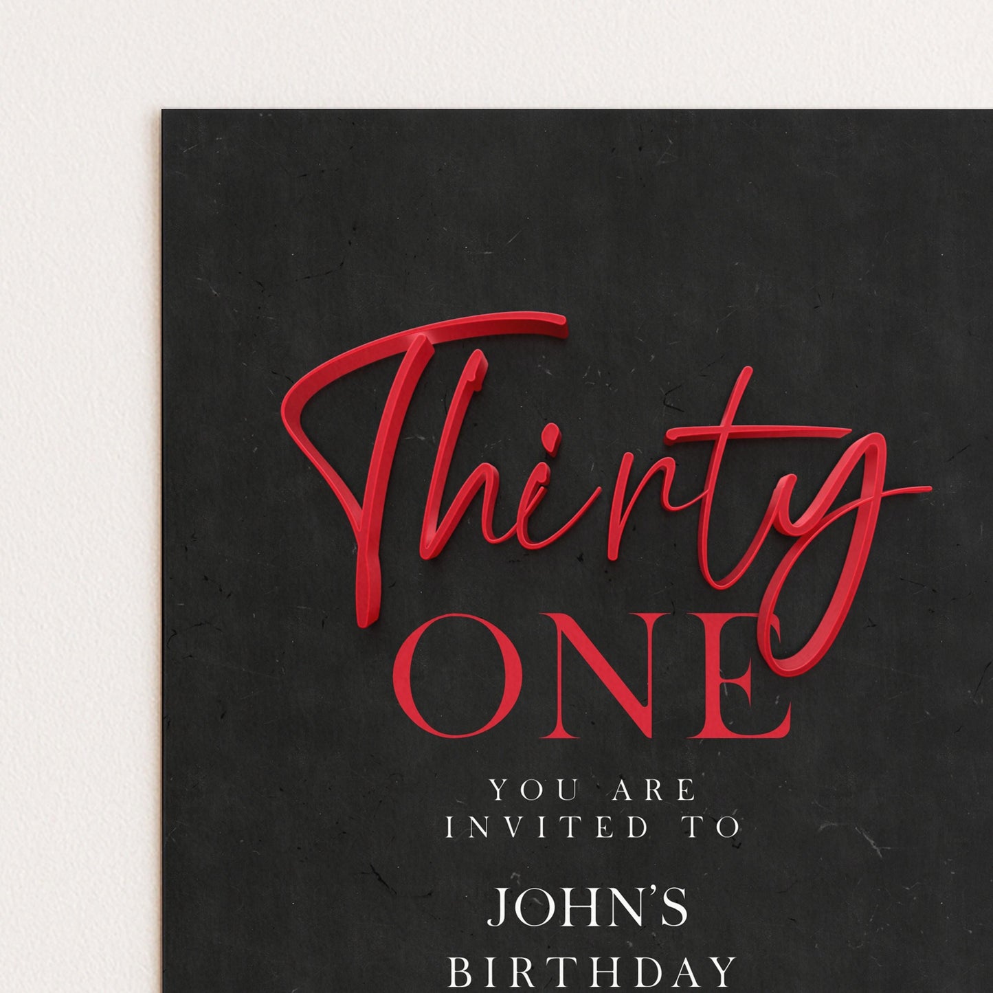 The image is a birthday invitation for John's 30th birthday.