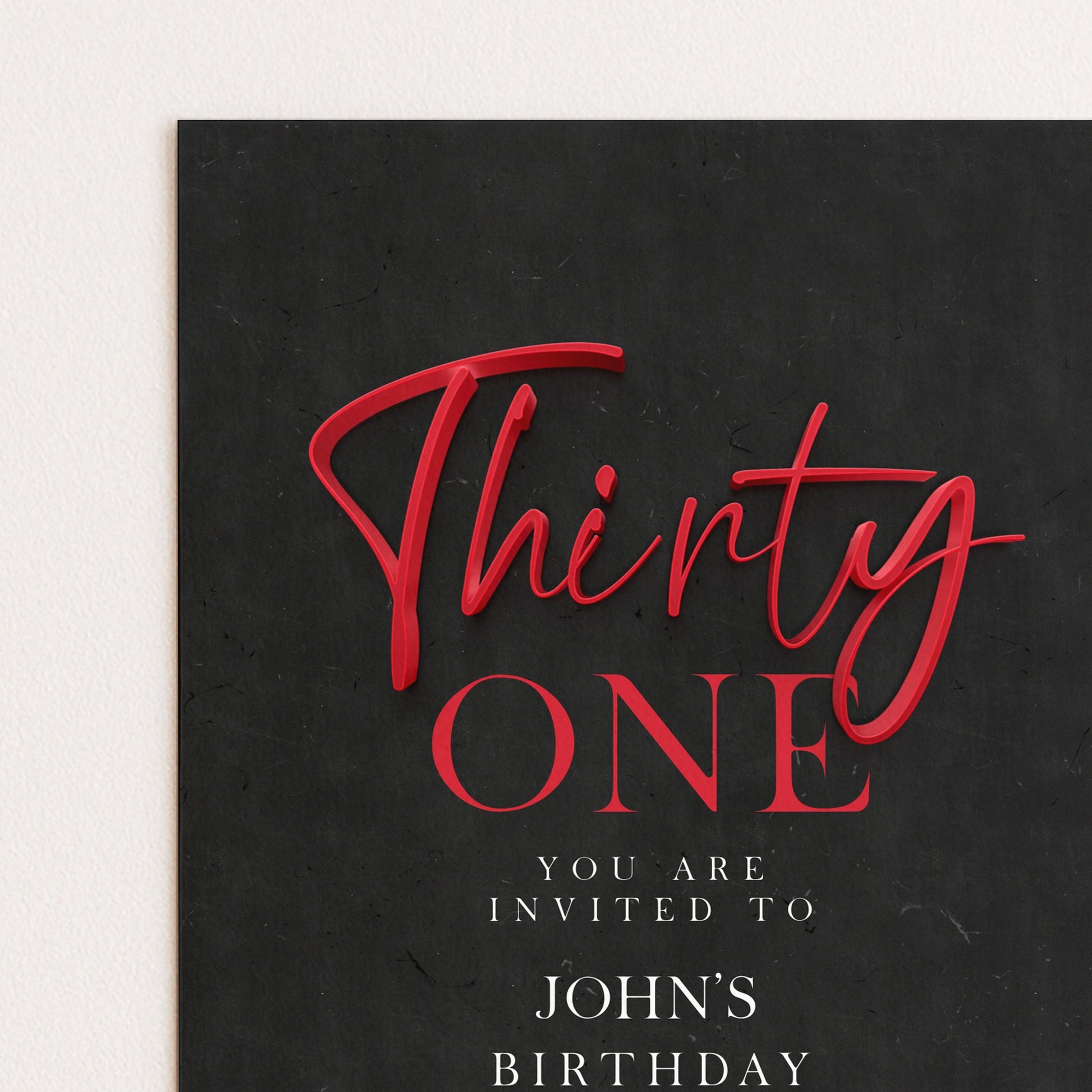 The image is a birthday invitation for John's 30th birthday.