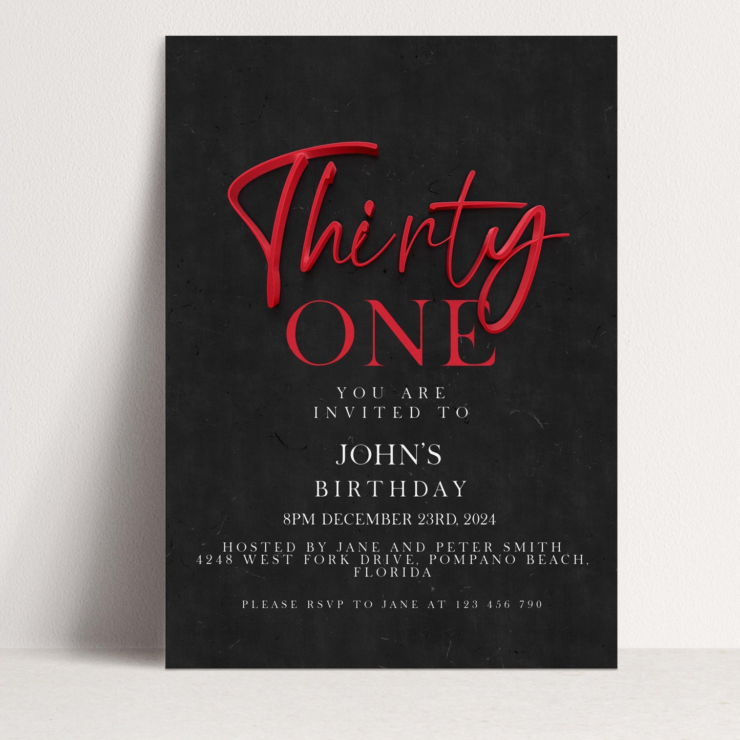 The image is a birthday invitation for John's 30th birthday.