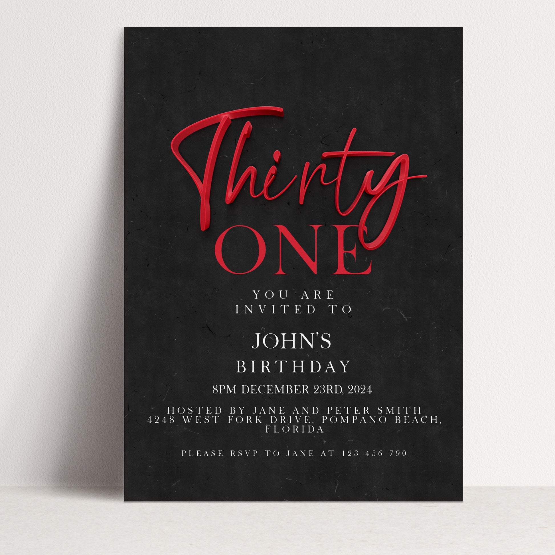 The image is a birthday invitation for John's 30th birthday.