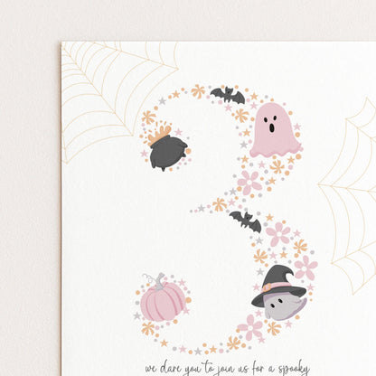 3rd Birthday Downloadable Halloween Three Year Old Birthday Party – Editable Spooky Party Invitation – Instant Download for Kids Printable