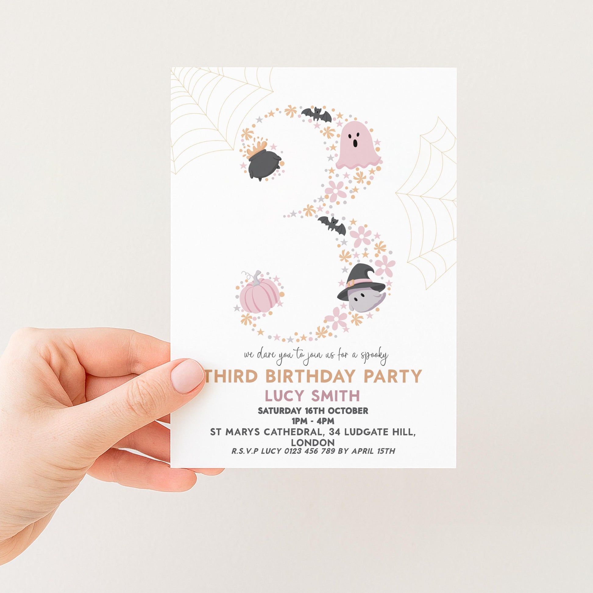 3rd Birthday Downloadable Halloween Three Year Old Birthday Party – Editable Spooky Party Invitation – Instant Download for Kids Printable