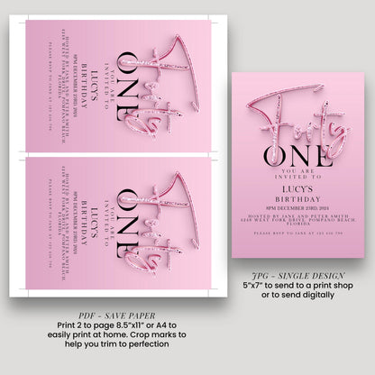 41st Birthday Invitation Editable invite Pink Sparkly invitation Simple Elegant For Her Instant Download Printable SPK