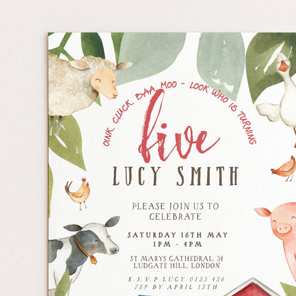 5th Birthday Invitation Farm Theme, Barnyard Animal Party Invite, Kids Farm Birthday, Tractor Party Editable Template FM56