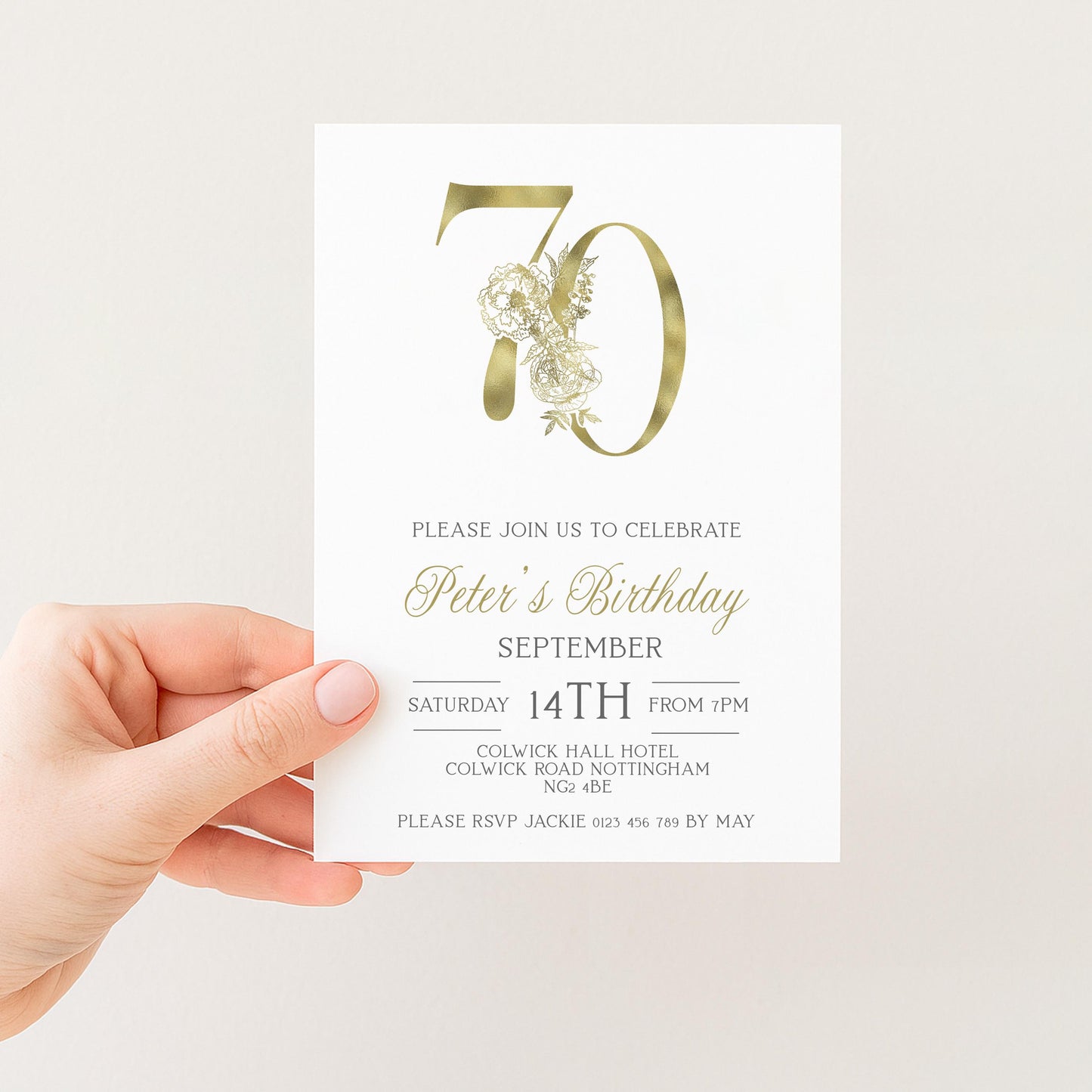 70th Invitation 70th Birthday Invitation Party Birthday Gold Numbers Instant Download Editable Invitation Printable Invitation