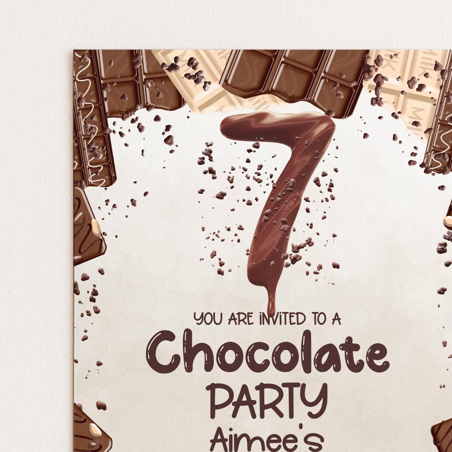 7th Chocolate Party Invitation Editable Instant Download Invite Template For Boy or For Girl Invite Printable Editable CH78