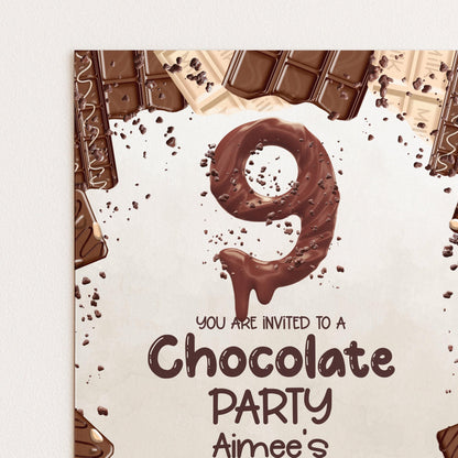 9th Chocolate Party Invitation Editable Instant Download Invite Template For Boy or For Girl Invite Printable Editable CH78