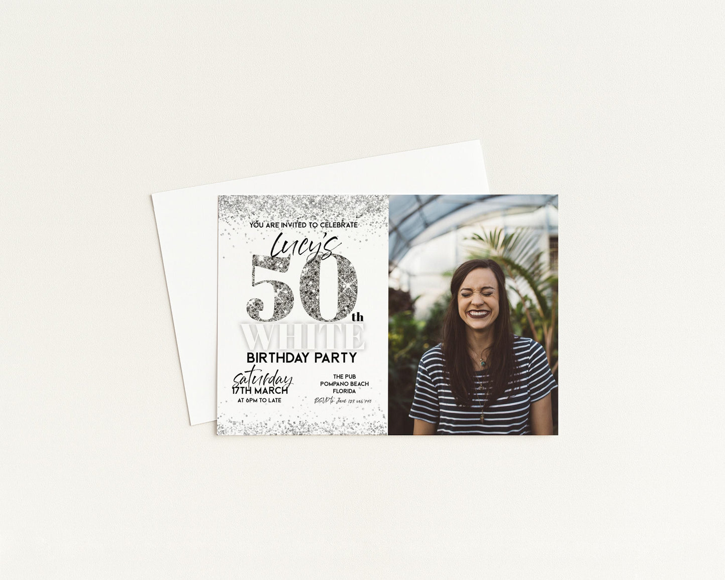 All White Party Invitation Template Add Your Photo Printable Template Bling Bling All White Birthday Editable Any Age Digital Download