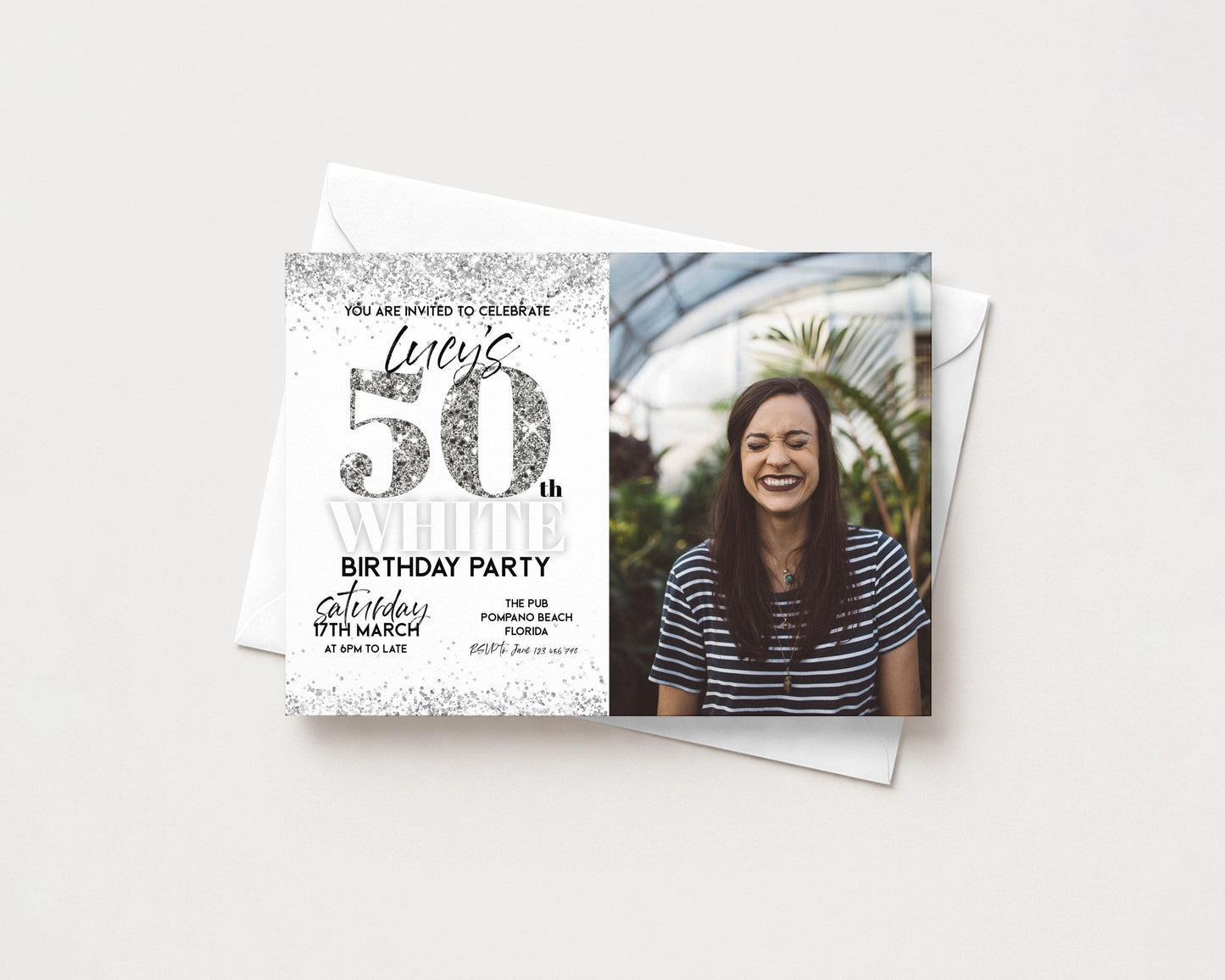 All White Party Invitation Template Add Your Photo Printable Template Bling Bling All White Birthday Editable Any Age Digital Download