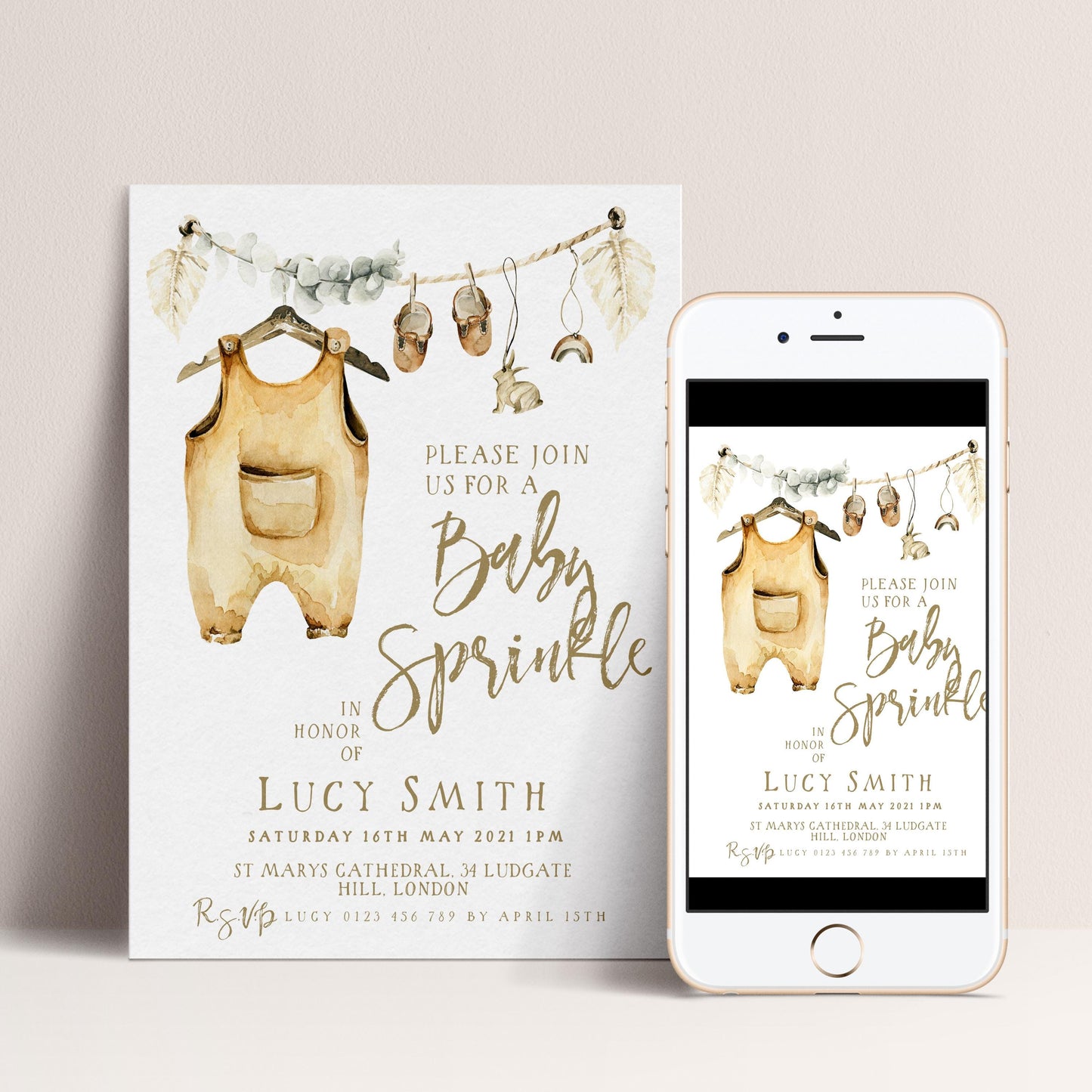 Baby Sprinkle Invitation Boho Neutral, Baby Shower Sprinkle Invite, Gender Neutral Baby Shower, Editable Template BH89