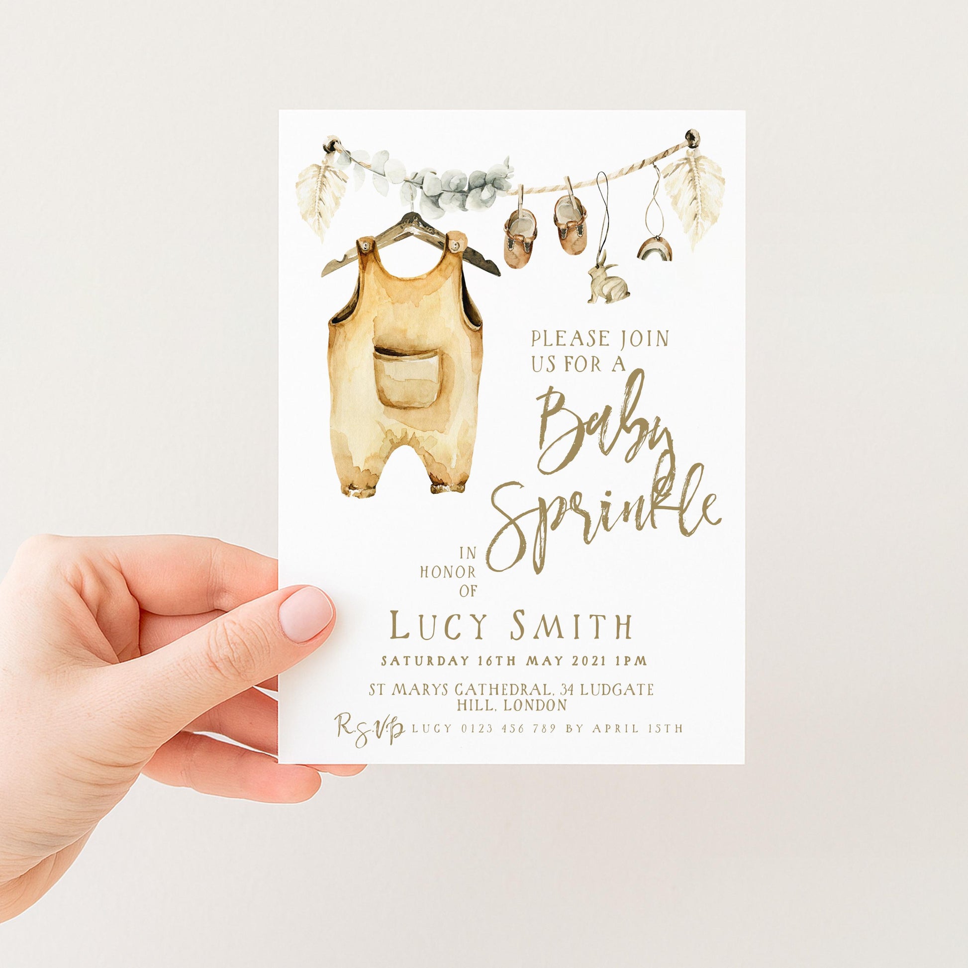 Baby Sprinkle Invitation Boho Neutral, Baby Shower Sprinkle Invite, Gender Neutral Baby Shower, Editable Template BH89