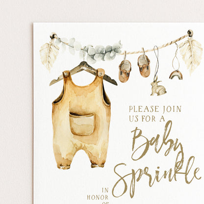 Baby Sprinkle Invitation Boho Neutral, Baby Shower Sprinkle Invite, Gender Neutral Baby Shower, Editable Template BH89
