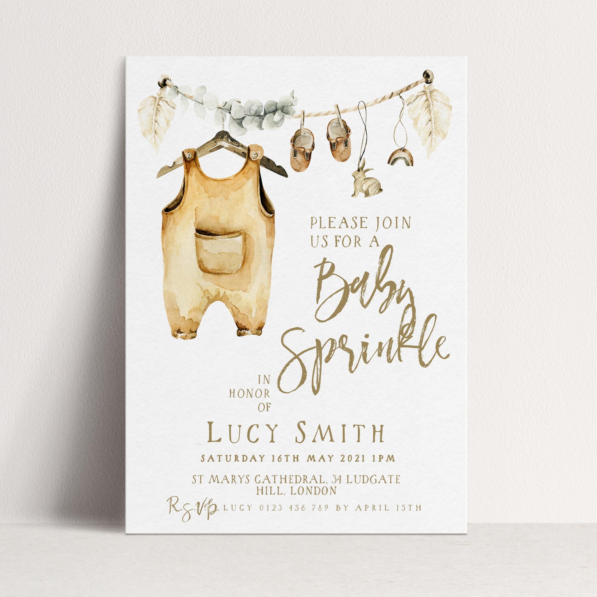 Baby Sprinkle Invitation Boho Neutral, Baby Shower Sprinkle Invite, Gender Neutral Baby Shower, Editable Template BH89
