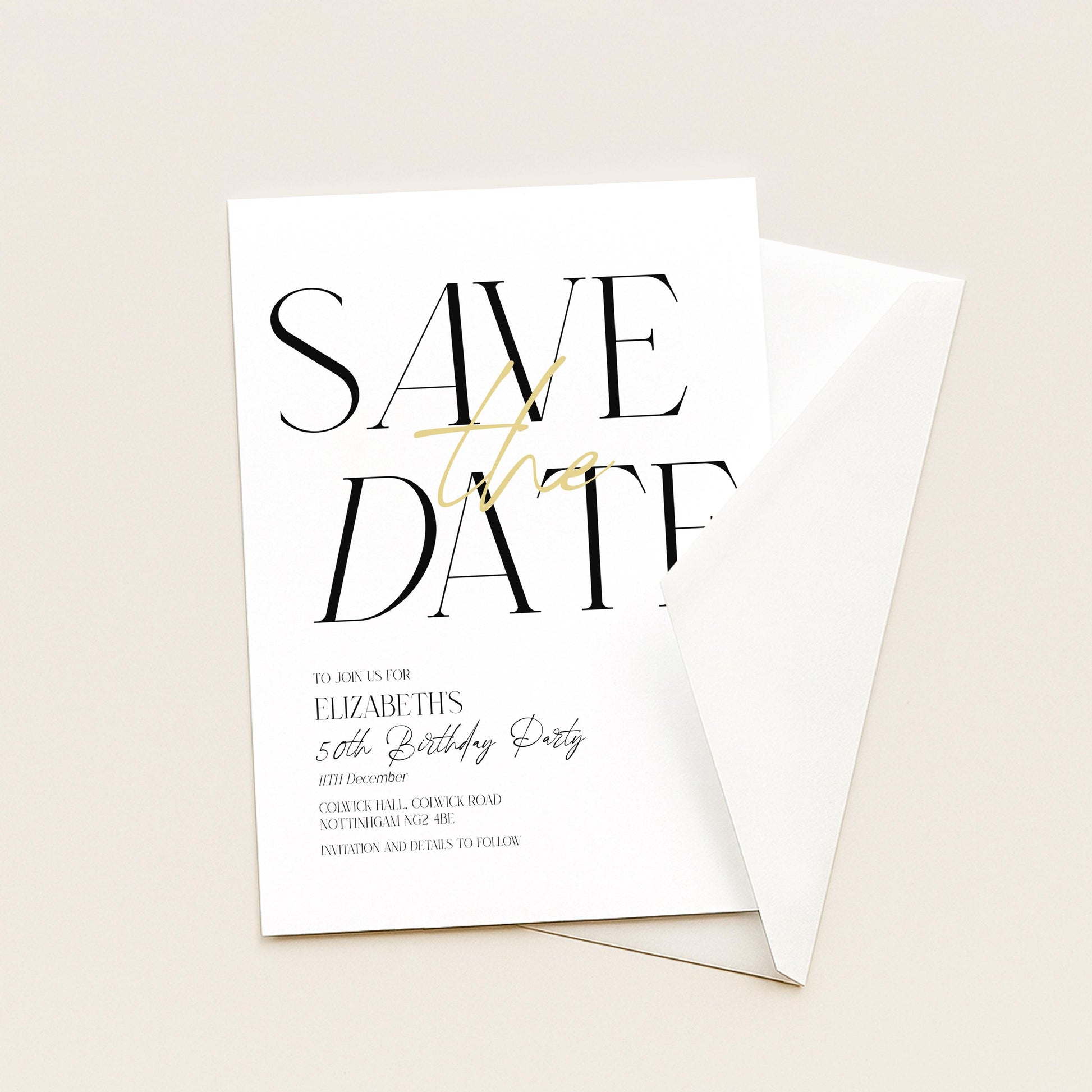 Editable Birthday Save the Date Invitation, Minimalist Party Invite, Editable Template Printable Digital Download