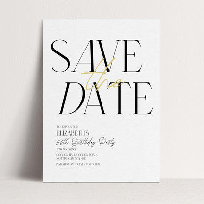 Editable Birthday Save the Date Invitation, Minimalist Party Invite, Editable Template Printable Digital Download
