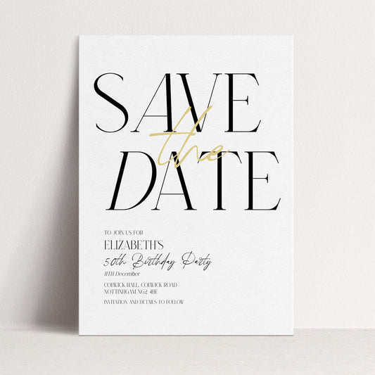 Editable Birthday Save the Date Invitation, Minimalist Party Invite, Editable Template Printable Digital Download