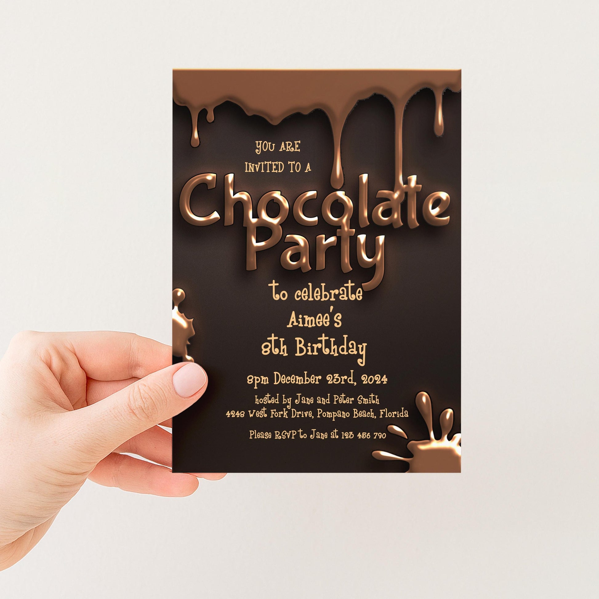 Chocolate Party Invitation Chocolate Desserts Birthday Invitations Dessert Party Chocolate Desserts Sweets Invite Printable Editable
