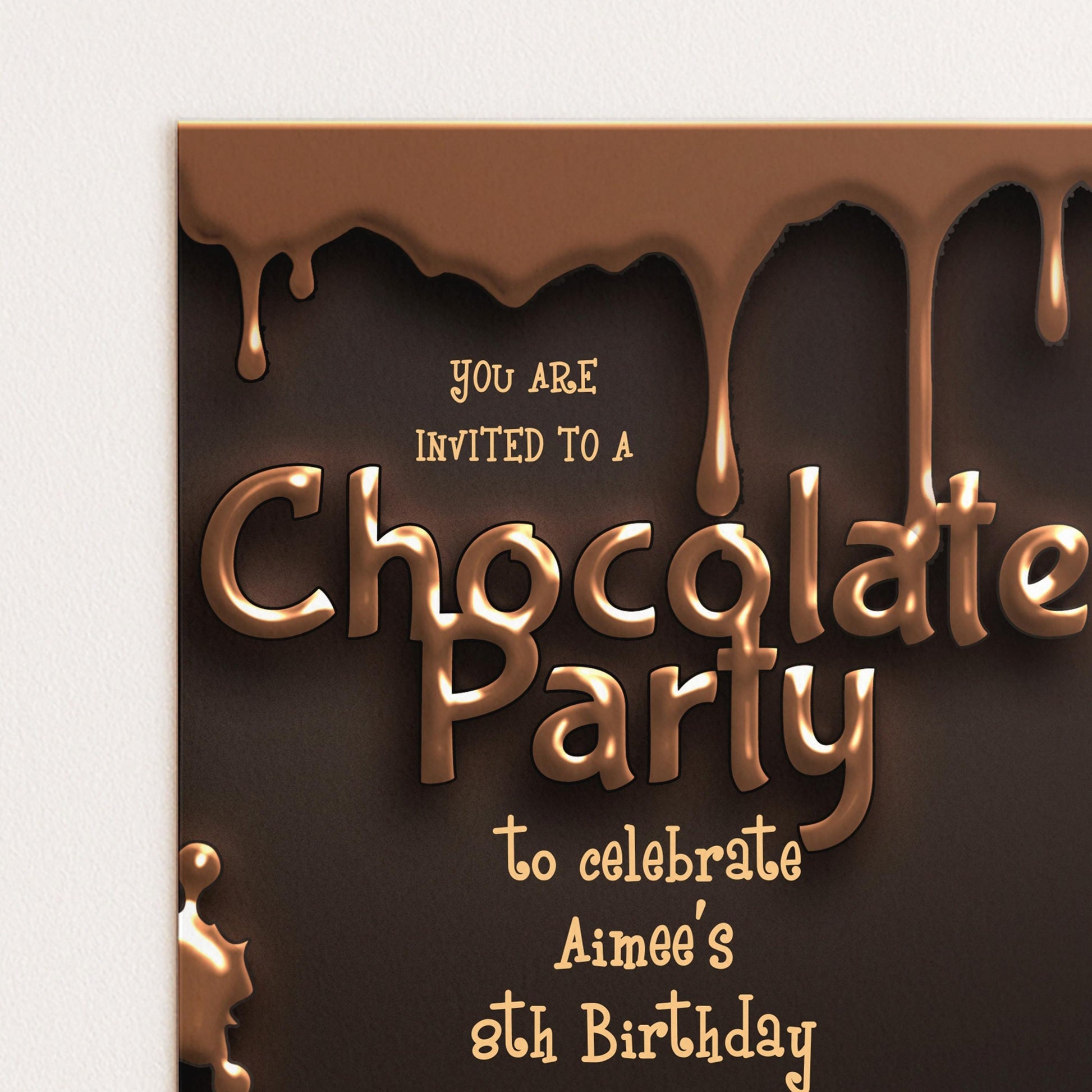 Chocolate Party Invitation Chocolate Desserts Birthday Invitations Dessert Party Chocolate Desserts Sweets Invite Printable Editable