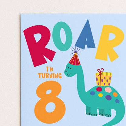 Dinosaur Birthday Invitation, Roar Editable Kids Party Invite, Dino Birthday Printable, Colourful Corjl Template Change Age Digital Download