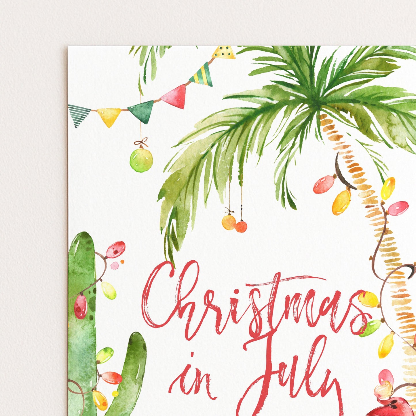 Editable Christmas In July Party Invitation Editable Template Holiday invitation Tropical Christmas Scene Printable Instant Download