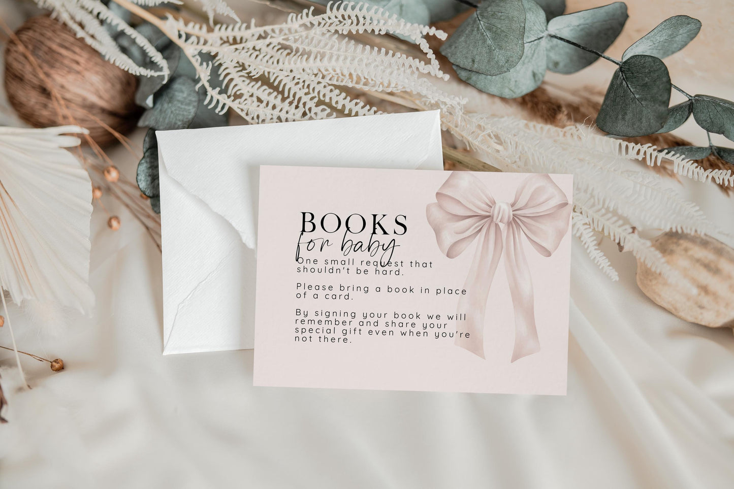 Elegant Pink Bow Baby Shower Bundle, Corjl Editable Template Set, Baby Girl Invite Inserts, Diaper Raffle, Books for Baby, Thank You P21