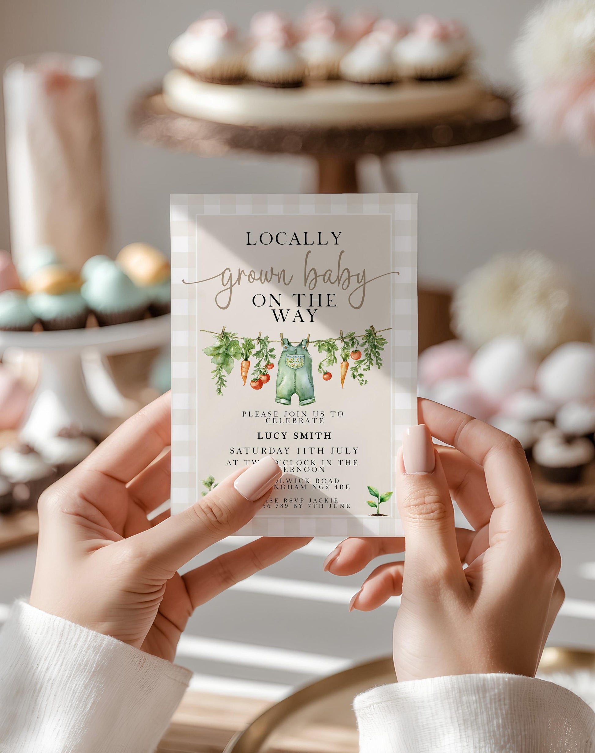 Farm Veggie Baby Shower Invitation Bundle, Corjl Editable Template