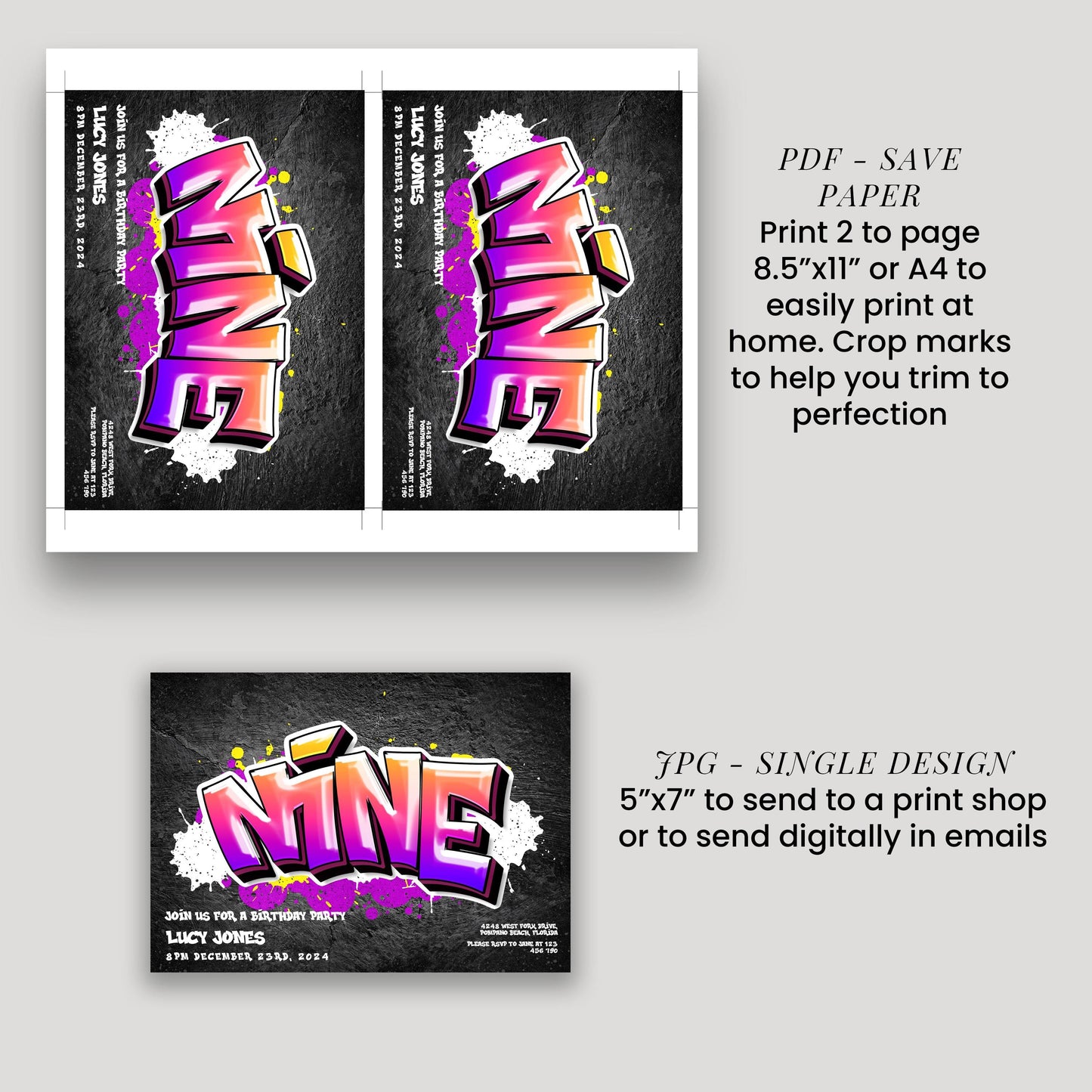 a set of three flyers for a printing company