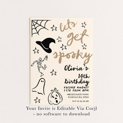a birthday card with a witches theme