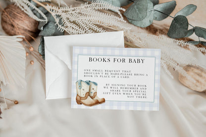 Little Cowboy Baby Shower Invitation Bundle, Editable Corjl Template, Books for Baby, Diaper Raffle, Thank You Card, Western Baby Theme CB20