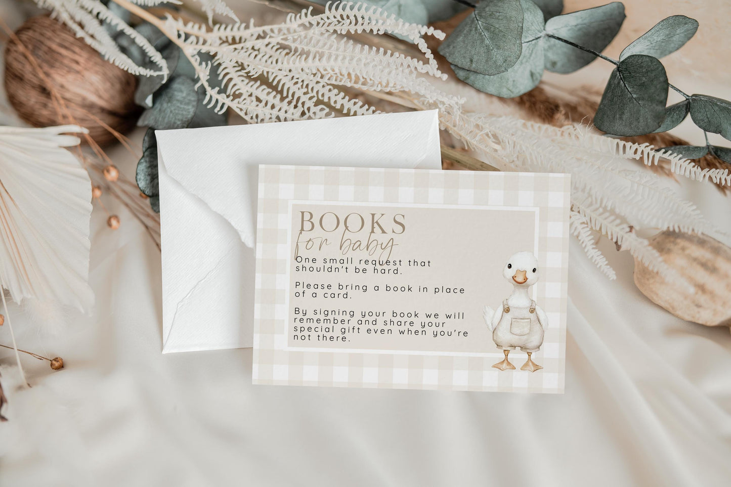 Neutral Goose Baby Shower Bundle, Editable Corjl Insert Set, Beige Baby Shower Template, Diaper Raffle, Books for Baby, Thank You Card SG21
