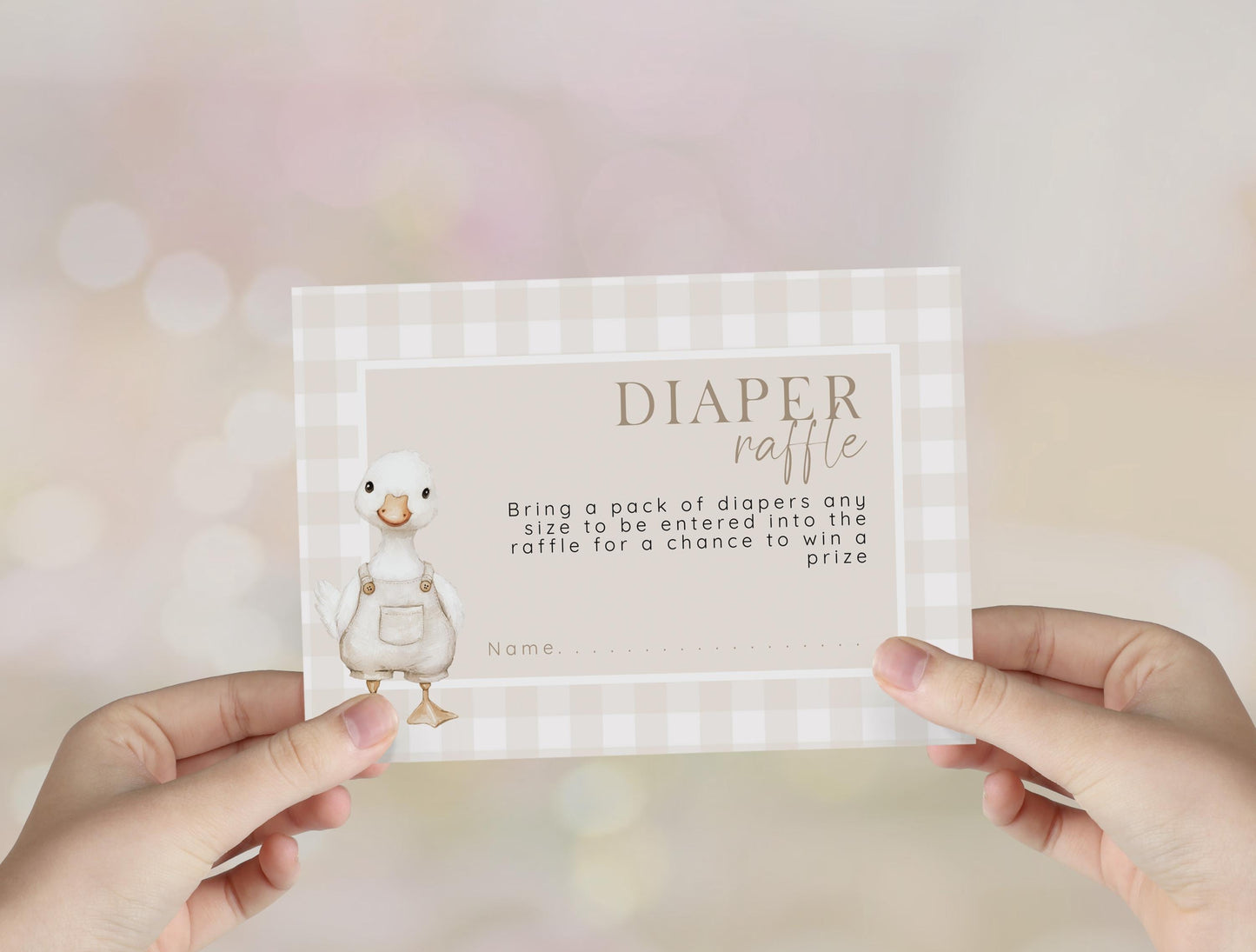 Neutral Goose Baby Shower Bundle, Editable Corjl Insert Set, Beige Baby Shower Template, Diaper Raffle, Books for Baby, Thank You Card SG21