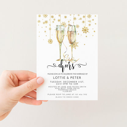 New Year's Eve Wedding Invitation: Editable DIY Party Invite
