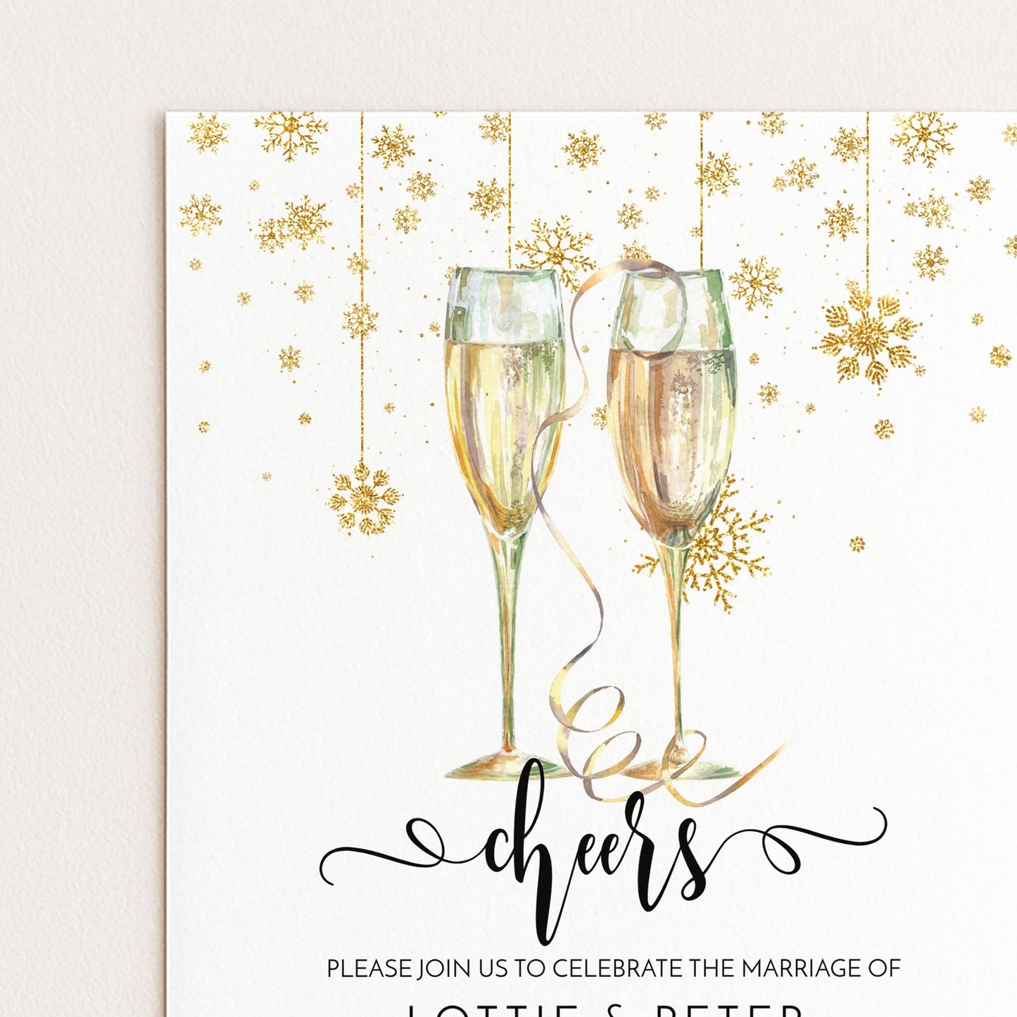 New Year's Eve Wedding Invitation: Editable DIY Party Invite