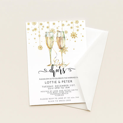 New Year's Eve Wedding Invitation: Editable DIY Party Invite