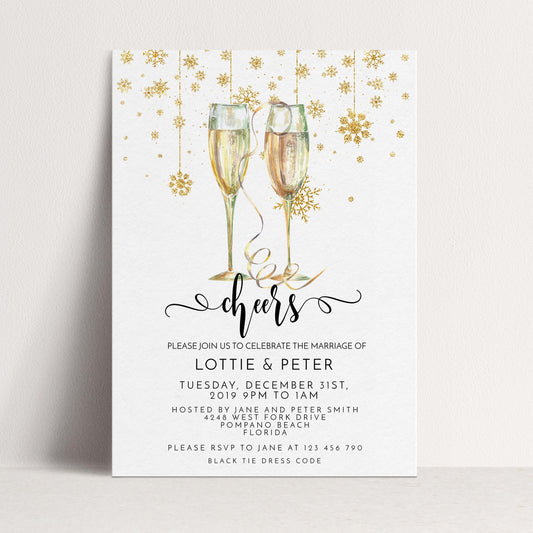 New Year's Eve Wedding Invitation: Editable DIY Party Invite