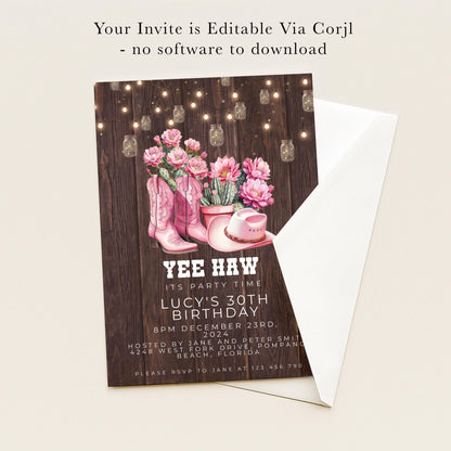The image is a birthday invitation for a 30th birthday party.