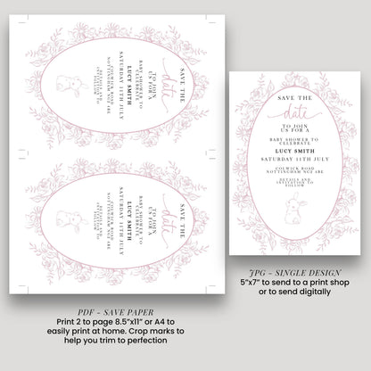 a set of two wedding cards with a floral design