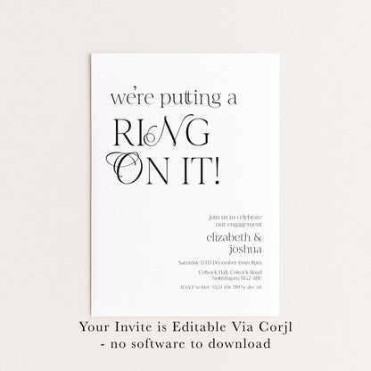 The image is a wedding invitation card with a white background and black text.